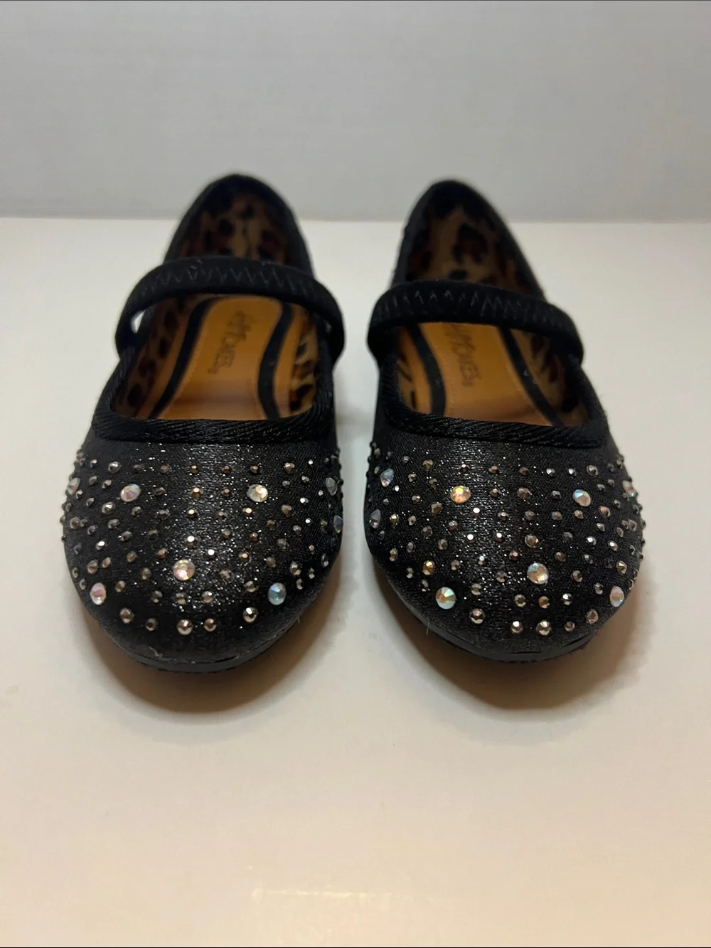 Hot Cakes Toddler Girls Lil Gusto Black Rhinestone Sparkly Dress Shoes Size 8M